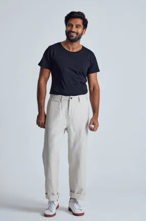 Natural The Bird Regular Fit Chino Trousers - GOTS Certified Organic Cotton and Linen