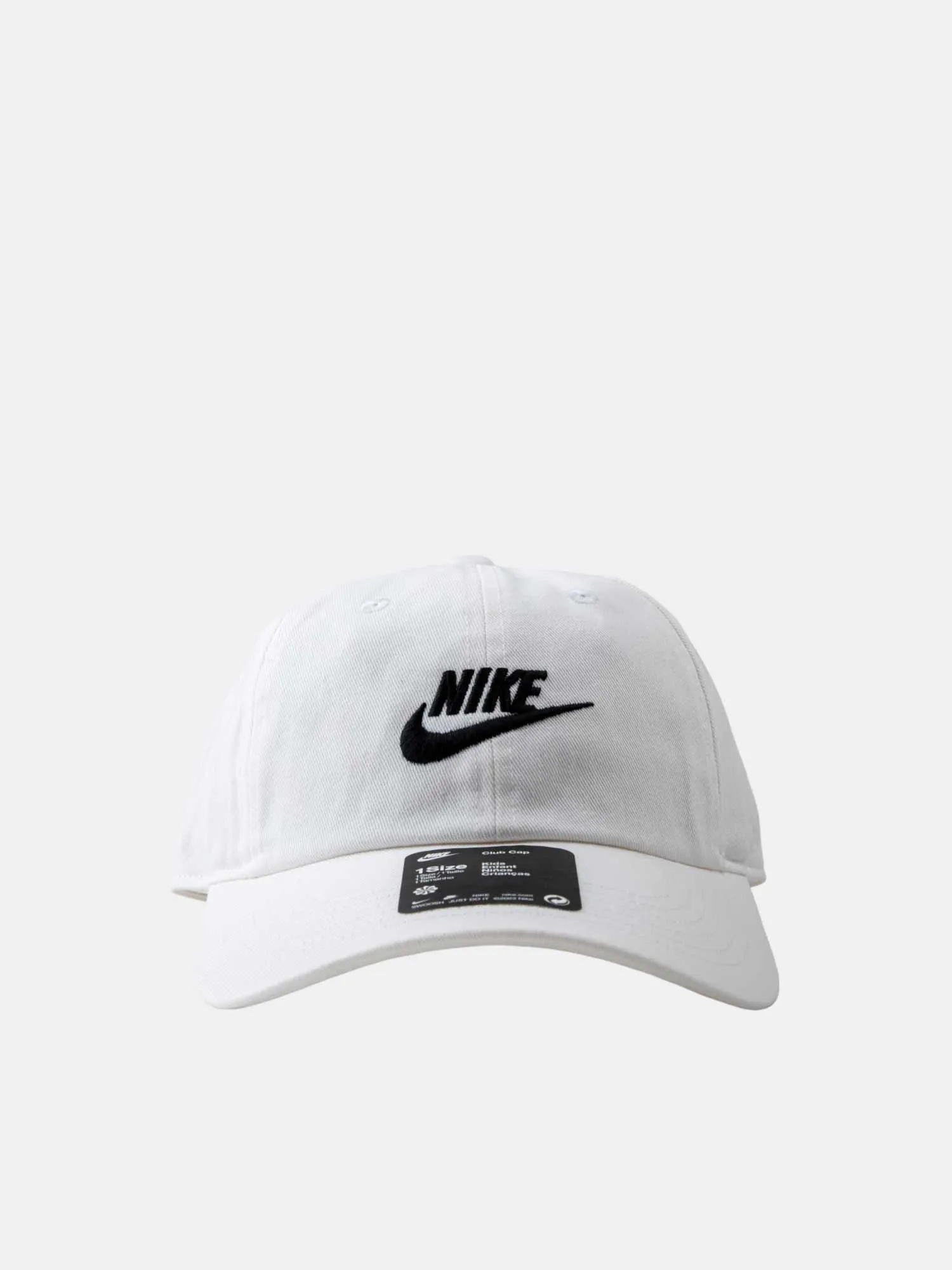 Nike Club Kids Unstructured Futura Wash Cap - White / Black