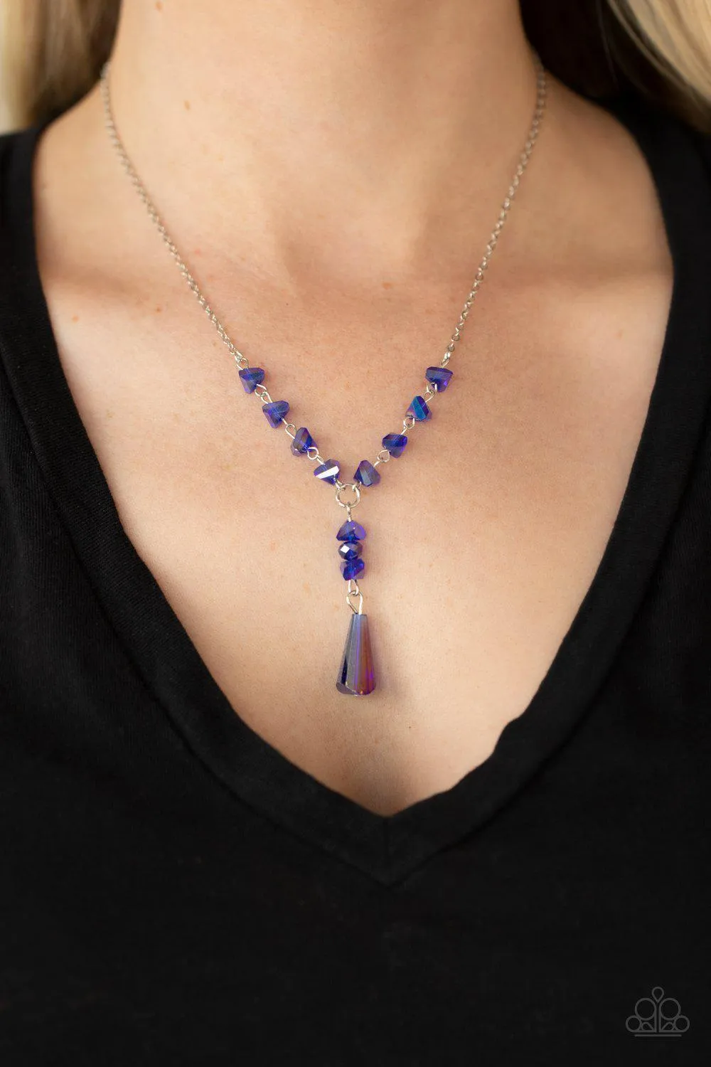 Paparazzi Necklace ~ Olympian Oracle - Blue Oil Spill Iridescent Necklace