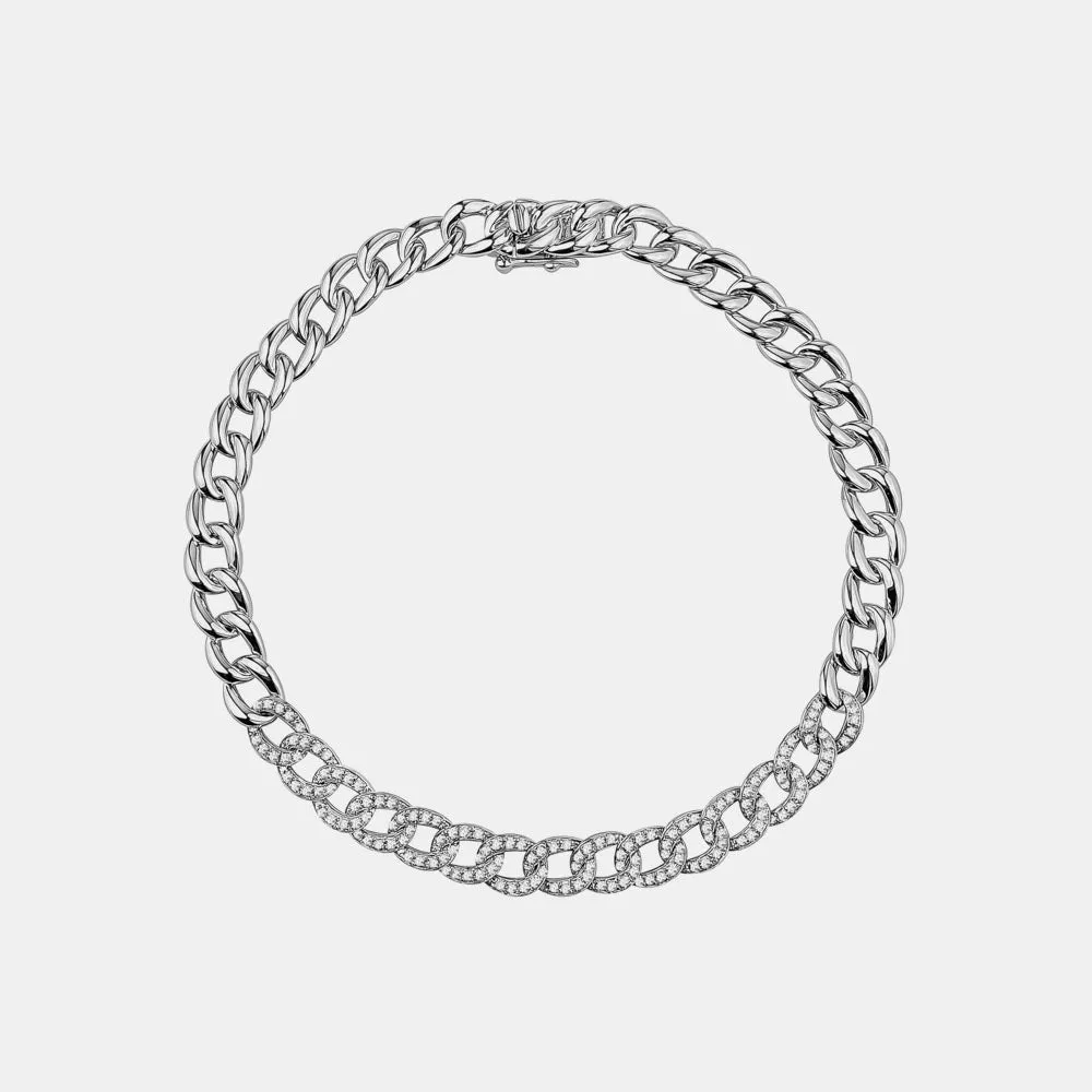 Partial Diamond Miami Cuban Link Bracelet