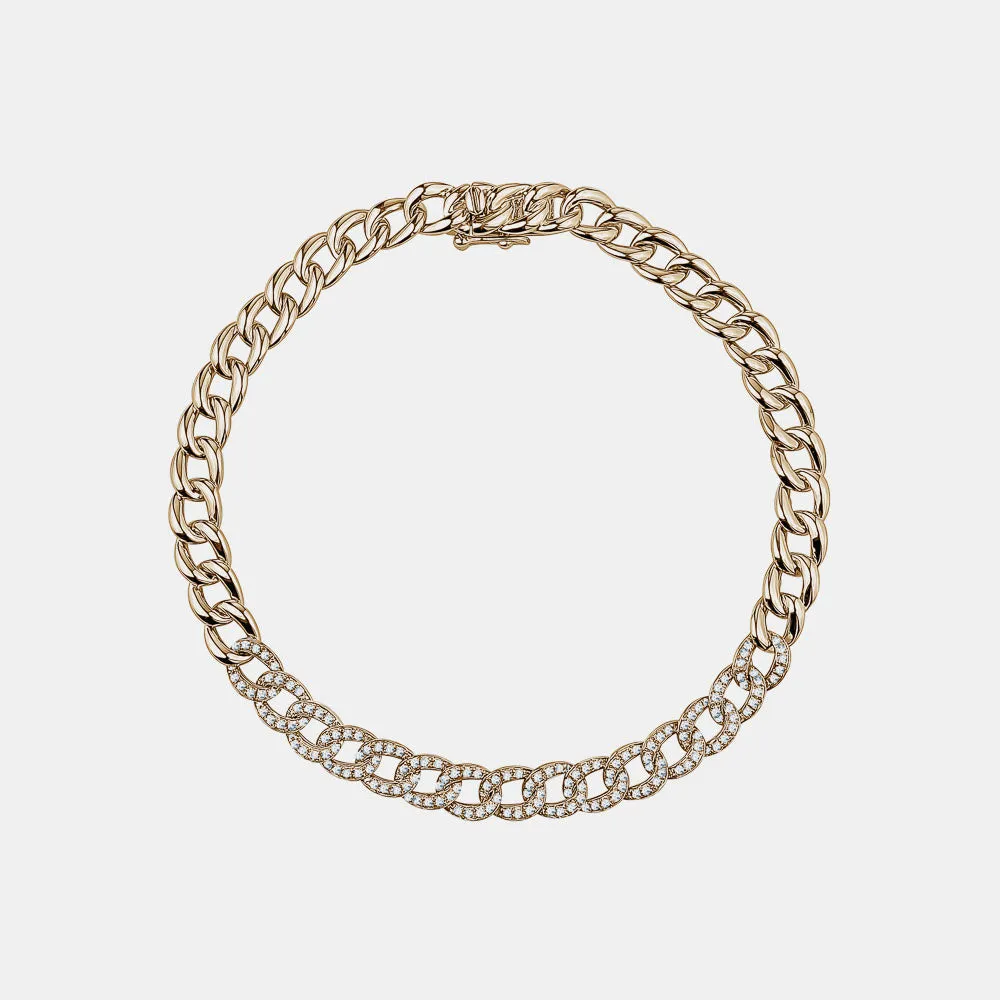 Partial Diamond Miami Cuban Link Bracelet