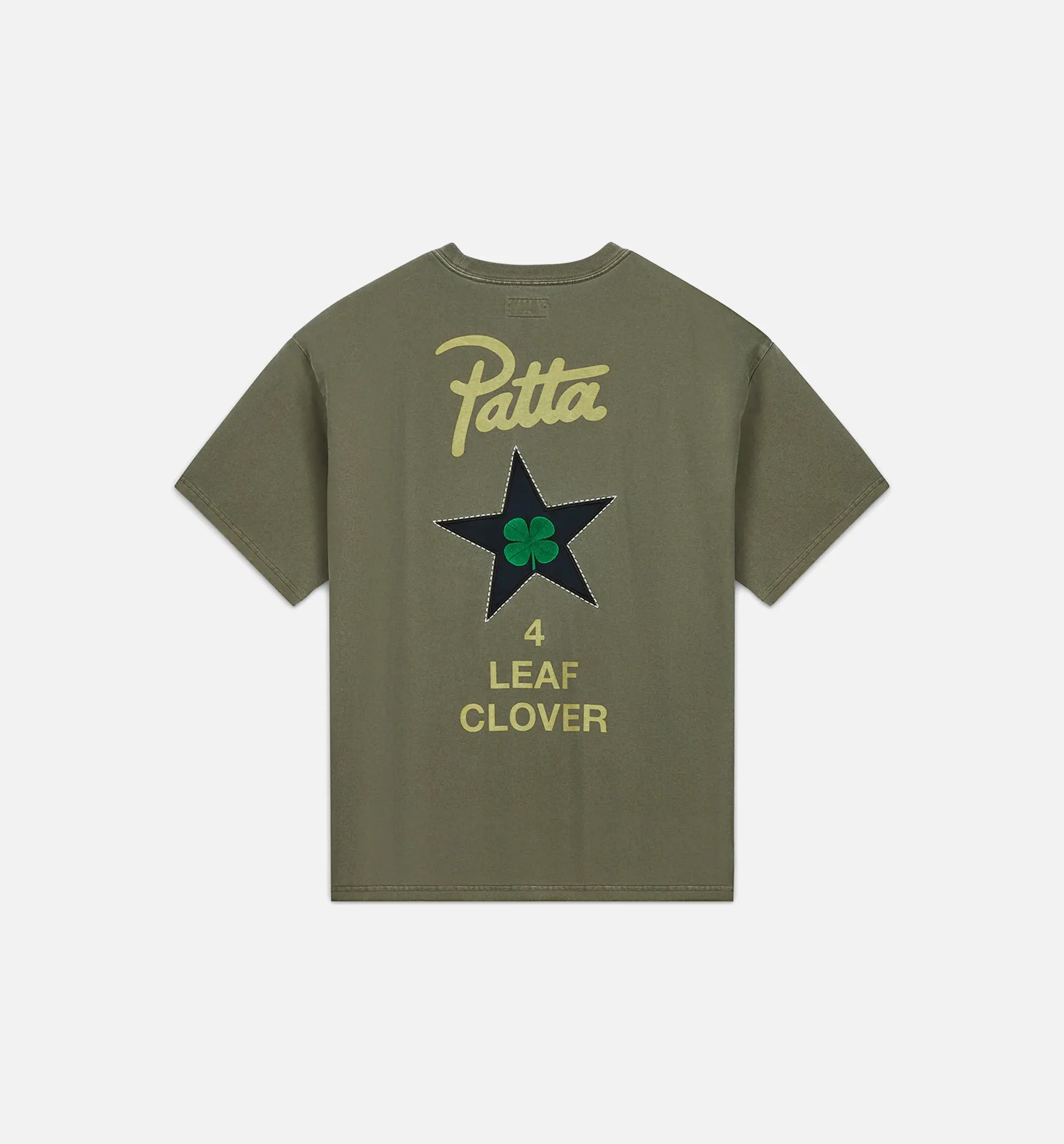 Patta Four Leaf Clover Mens Short Sleeve Shirt - Olive