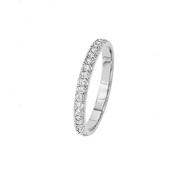 Pavé Diamond Band in White Gold