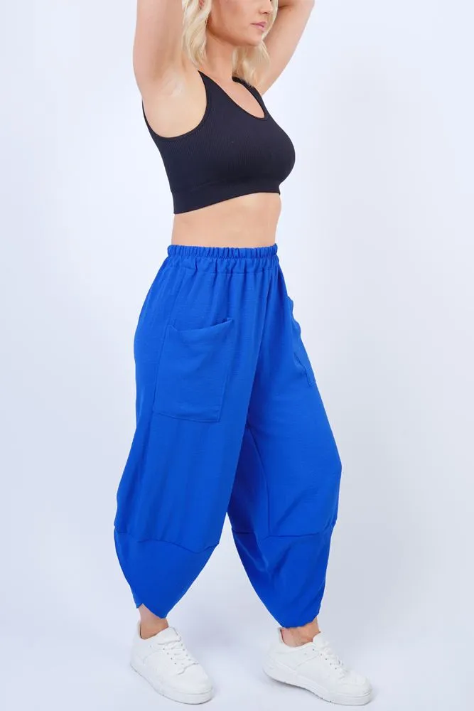 Plain Panelled Pockets Jogging Bottom