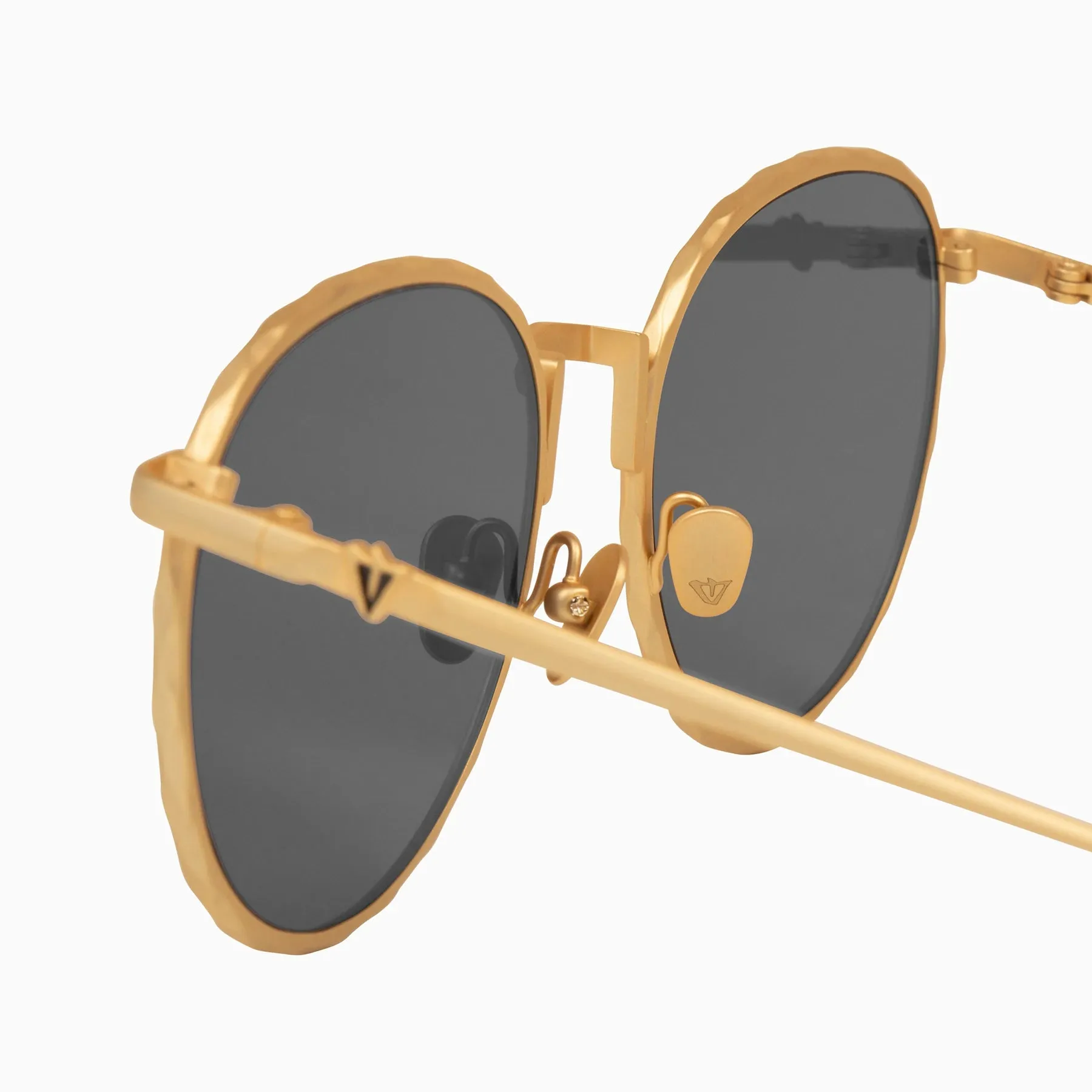 Polarized Corpus / Brushed Gold Titanium / Black Lens