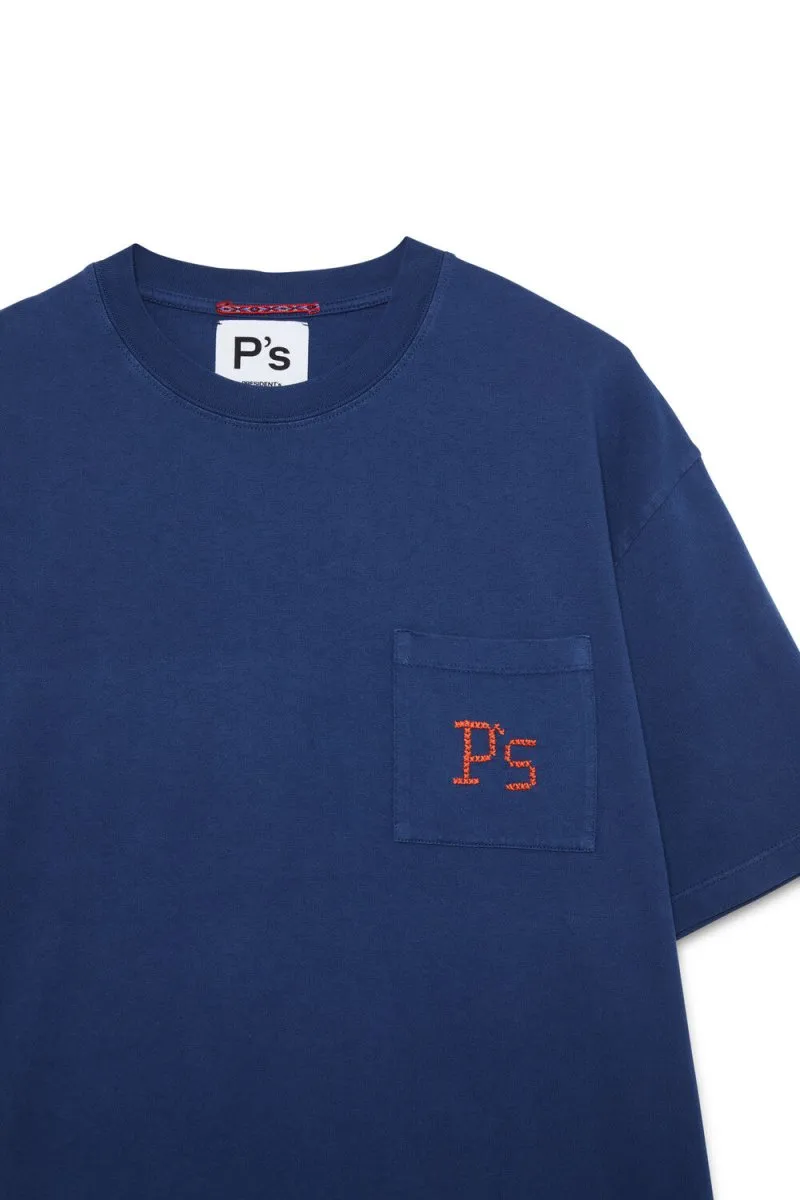 PRESIDENT’s T-Shirt Pocket S/S P'S Blue Washed