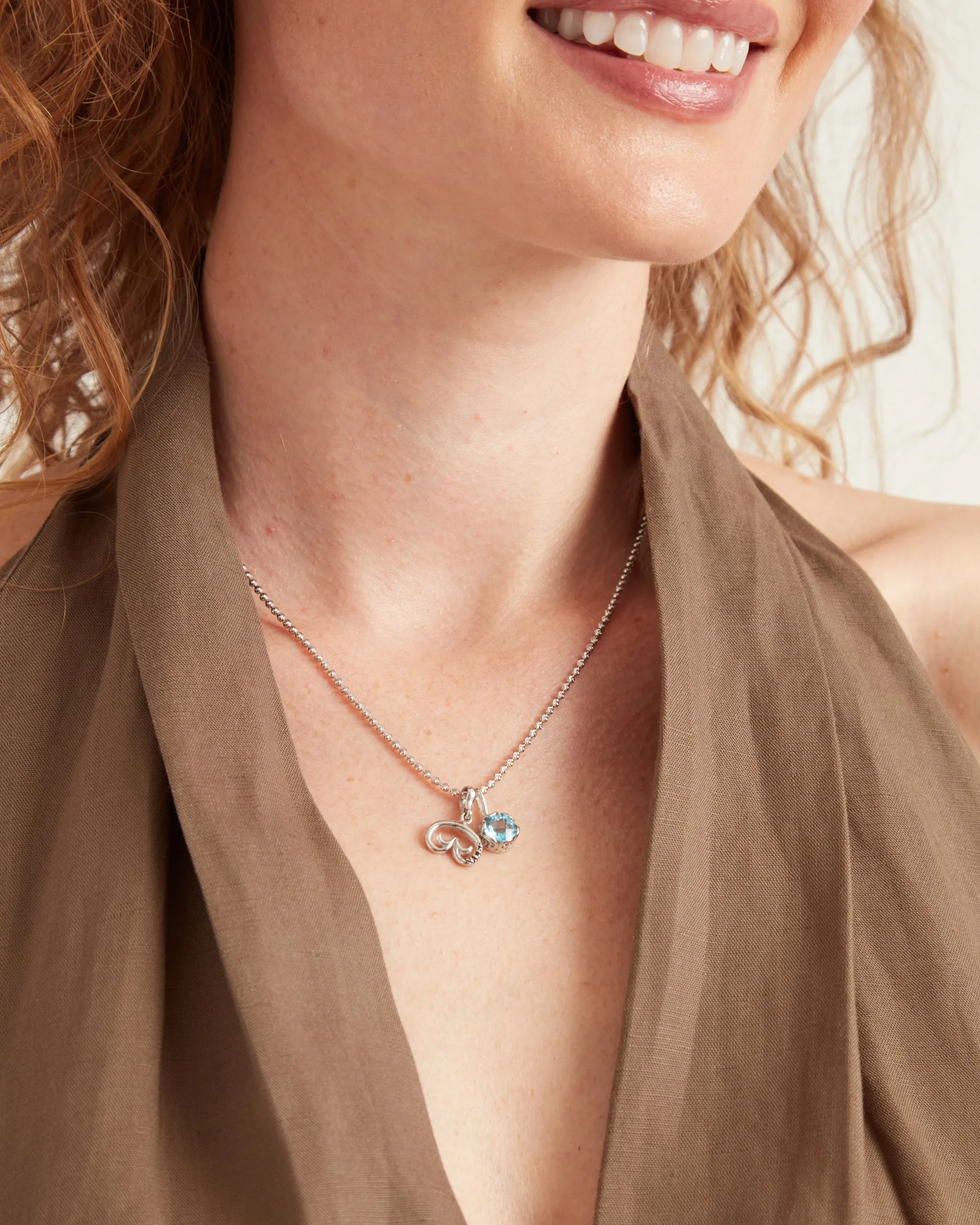 Princess Petroglyph Stone Pendant - Hampton Blue Topaz