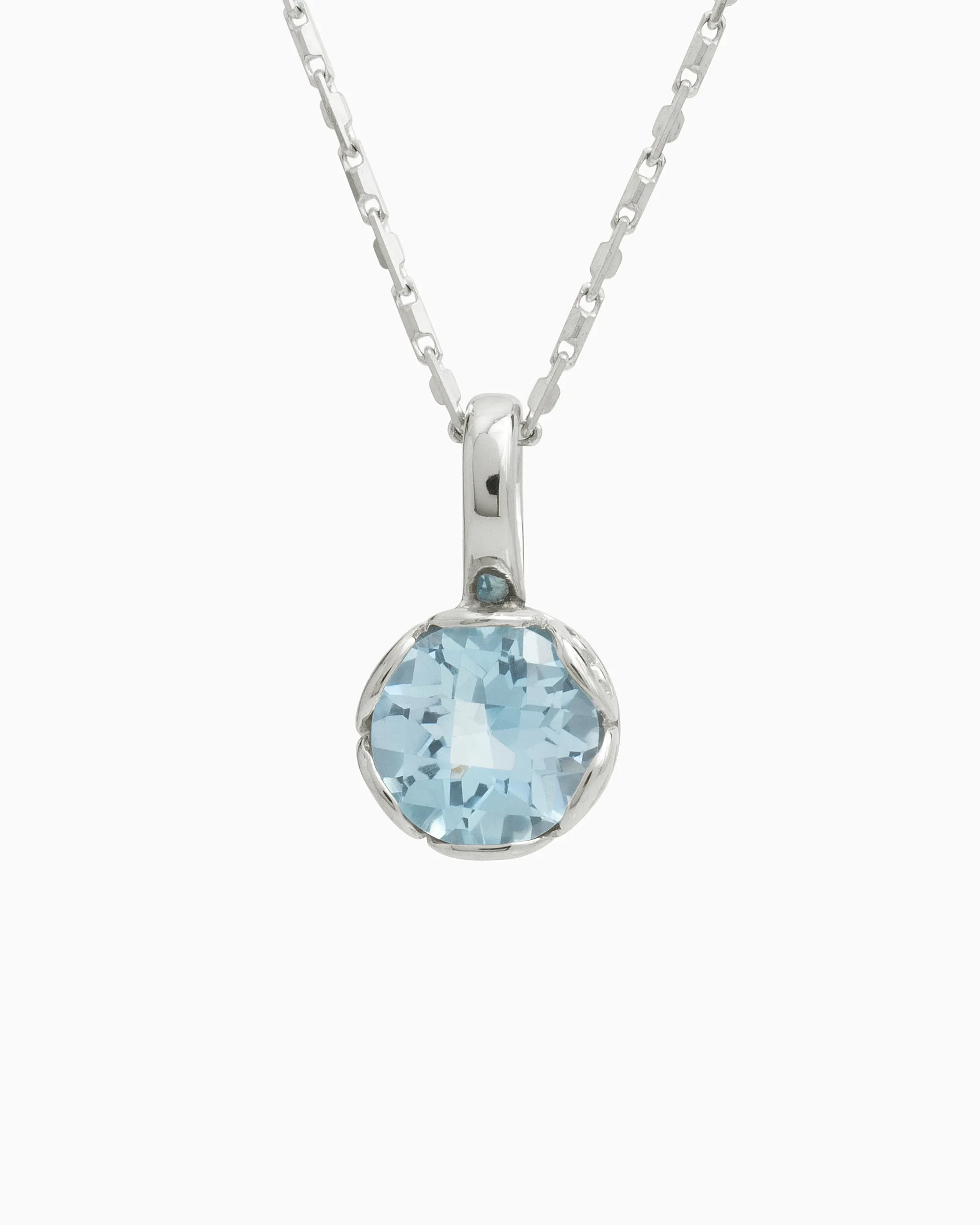 Princess Petroglyph Stone Pendant - Hampton Blue Topaz