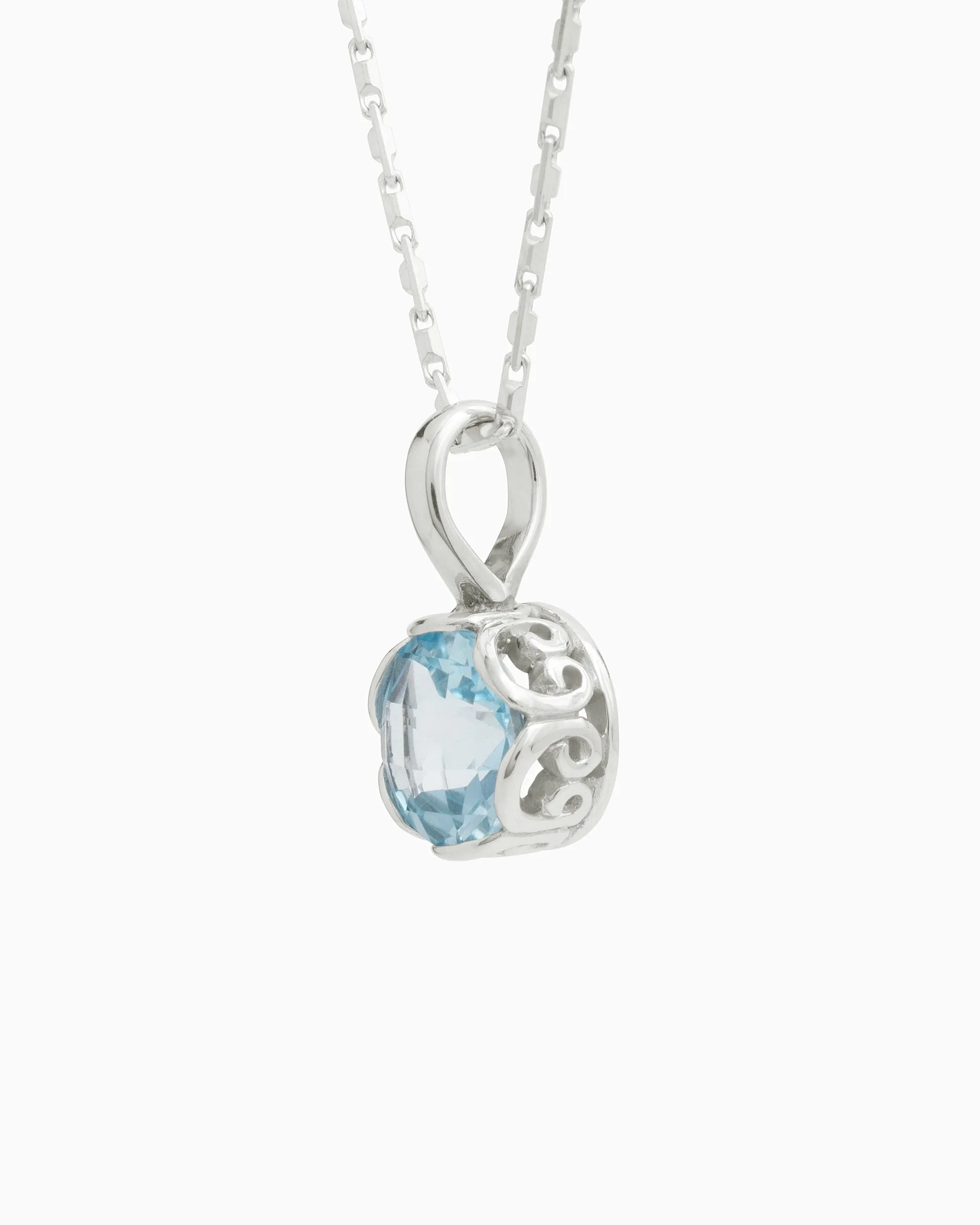 Princess Petroglyph Stone Pendant - Hampton Blue Topaz