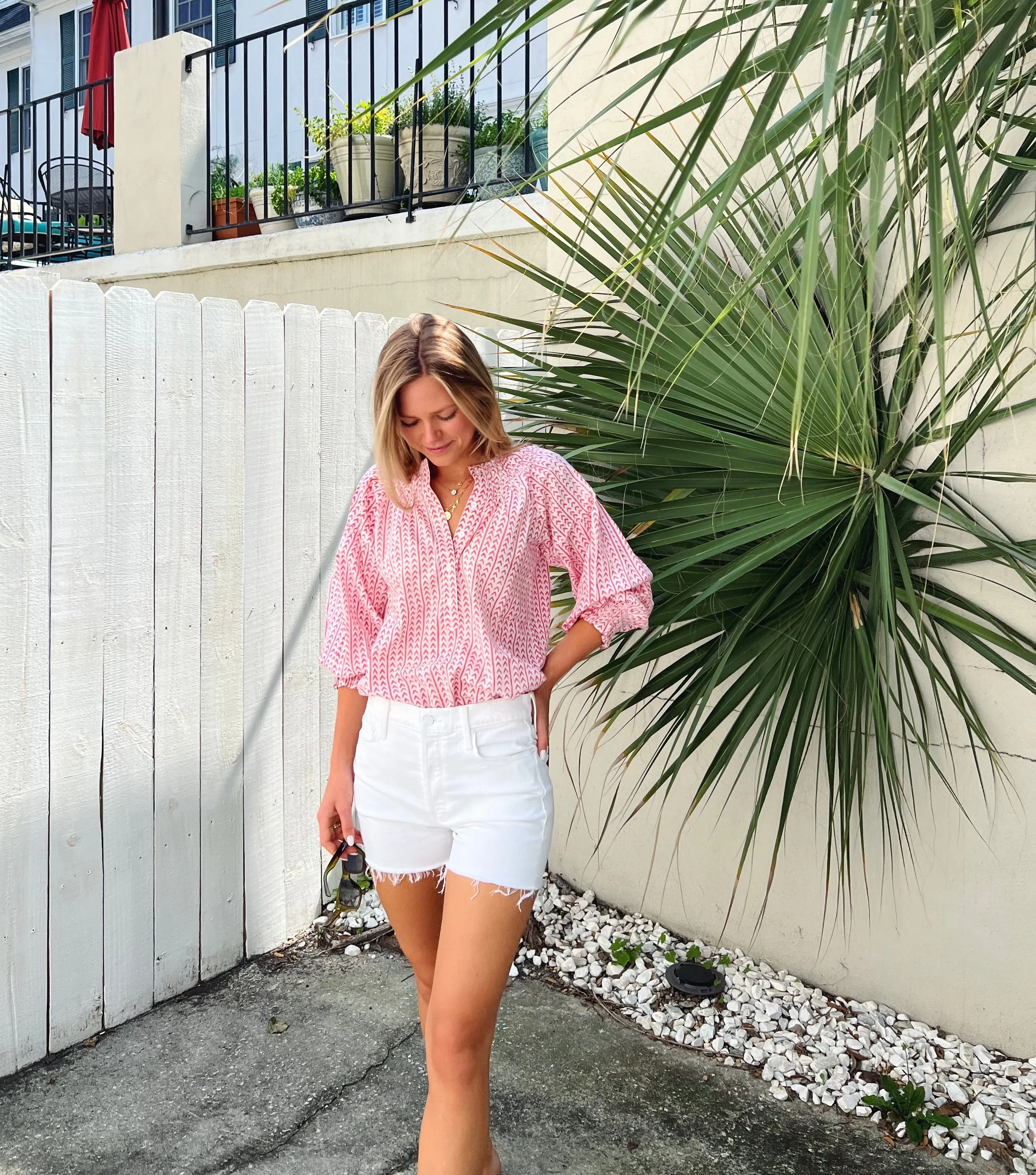 Remy Smocked Shirt Dainty Pink