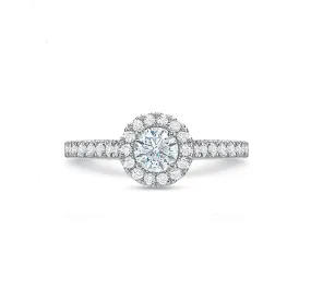 Round Halo Engagement Ring 1.00tw