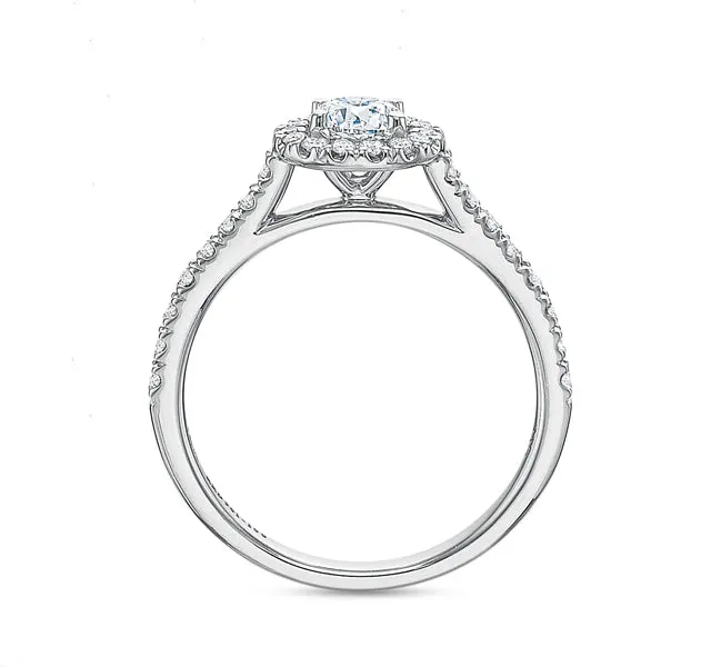 Round Halo Engagement Ring 1.00tw