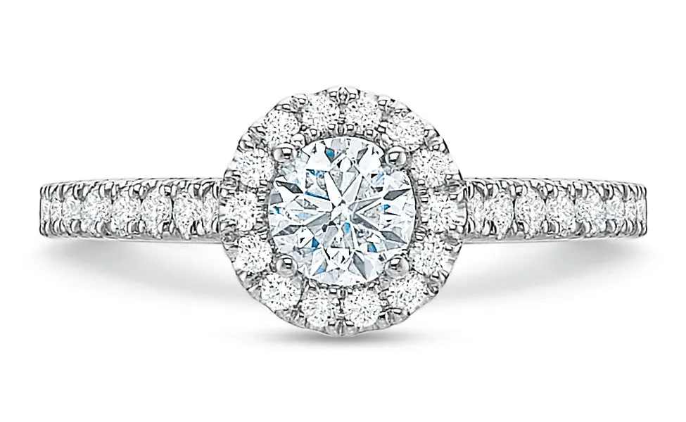 Round Halo Engagement Ring 1.00tw