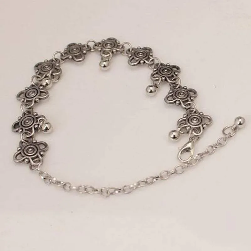 Shimmer By the Shore Silver Anklet