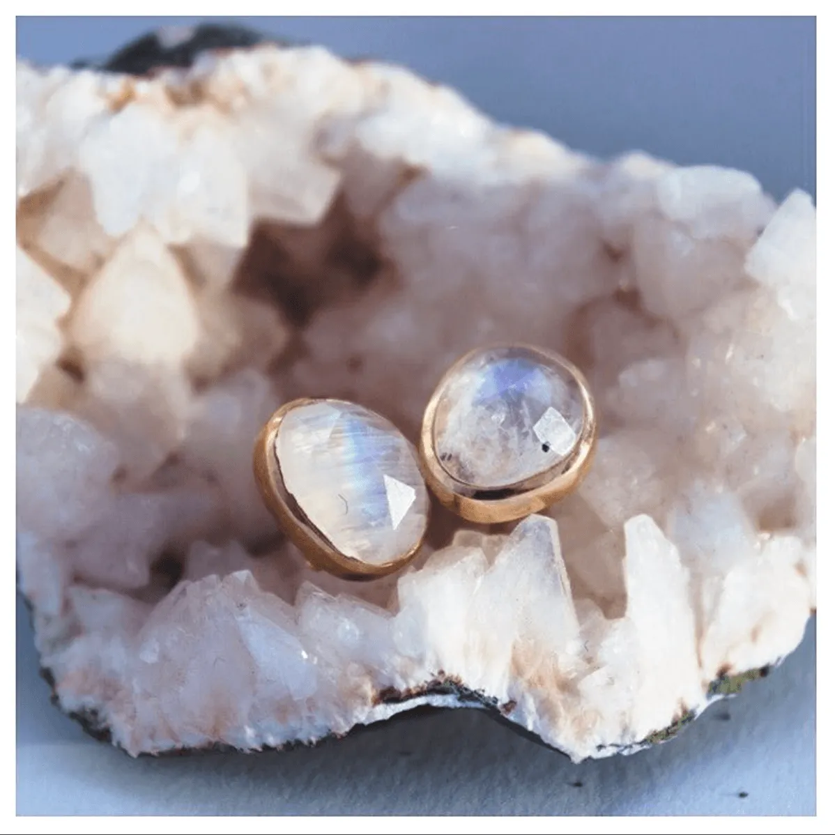 Simple Moonstone Earrings