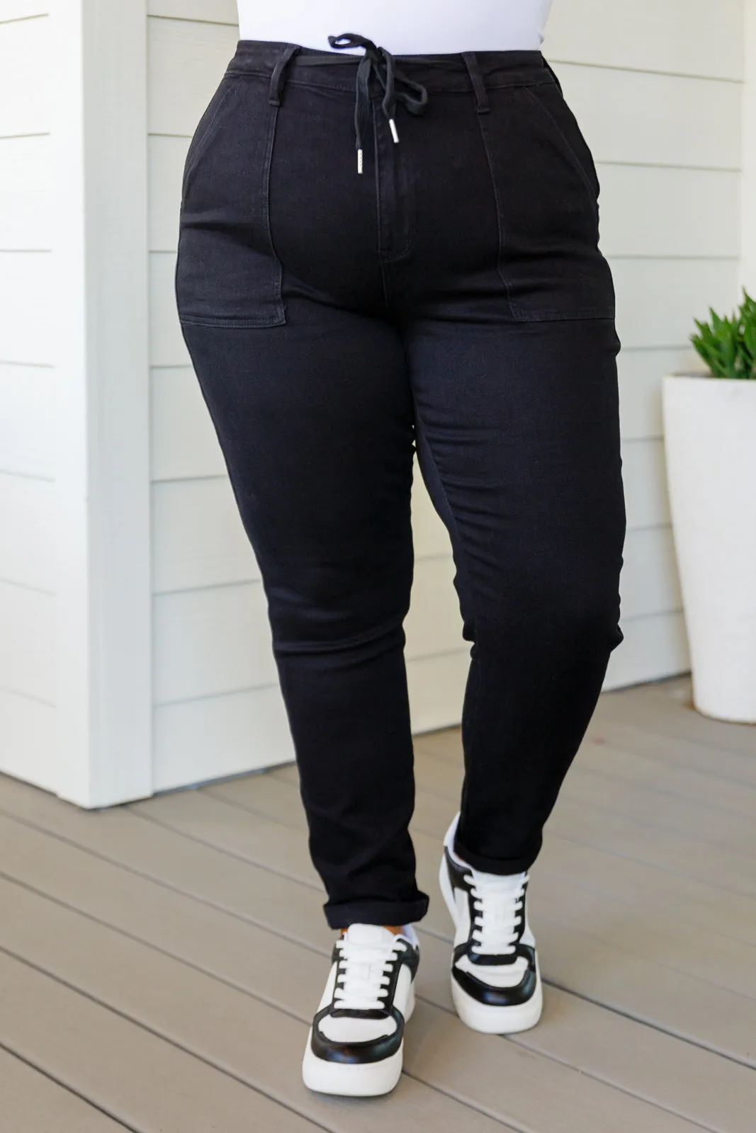 *Size 3/26 - Carmen Double Cuff Joggers in Black