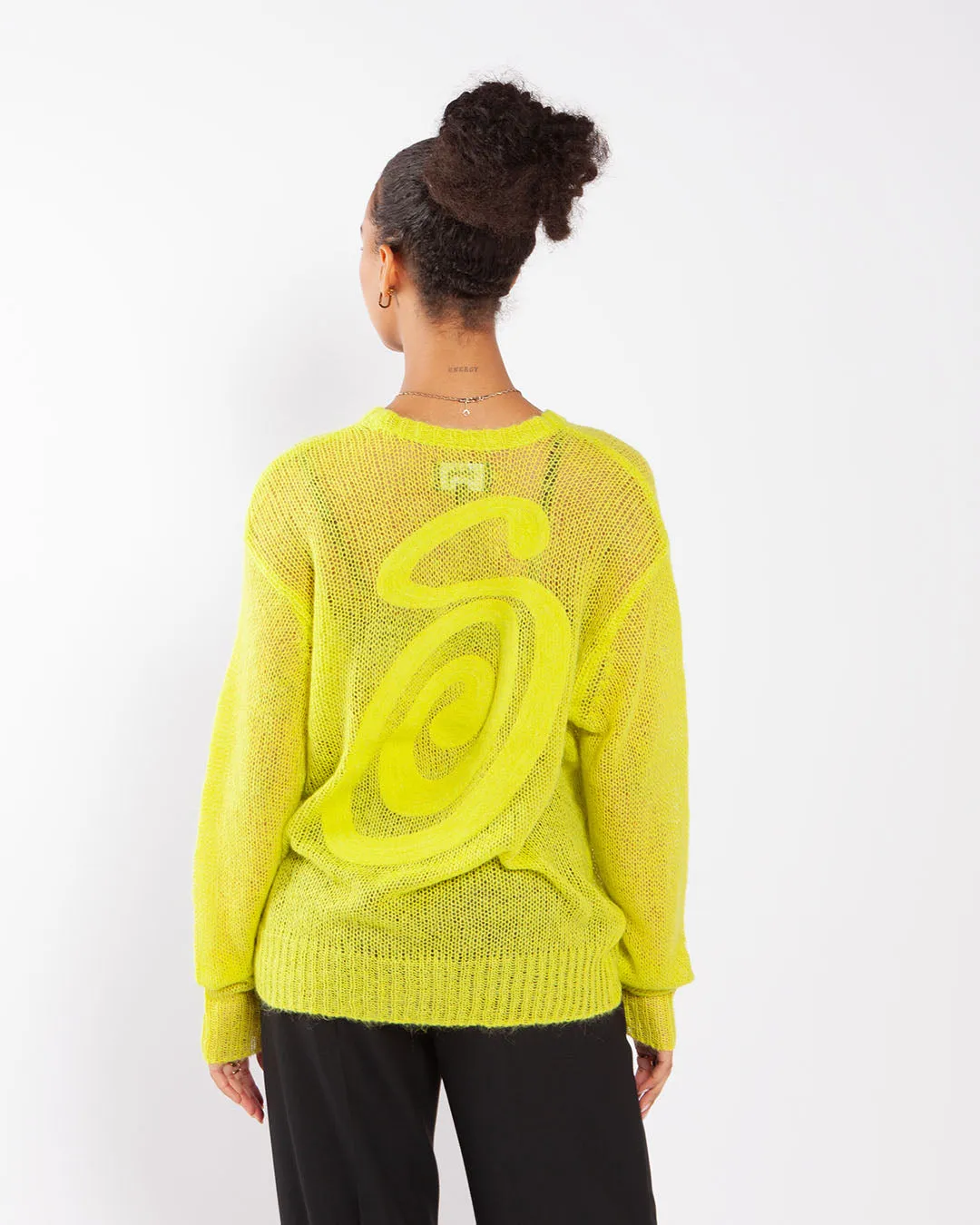 Stüssy Loose Knit Sweater Lime