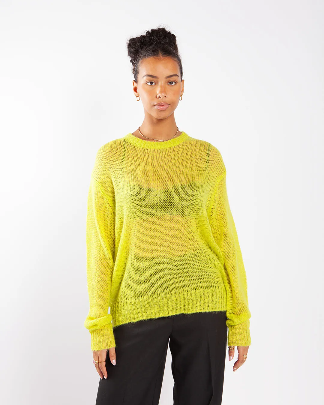 Stüssy Loose Knit Sweater Lime