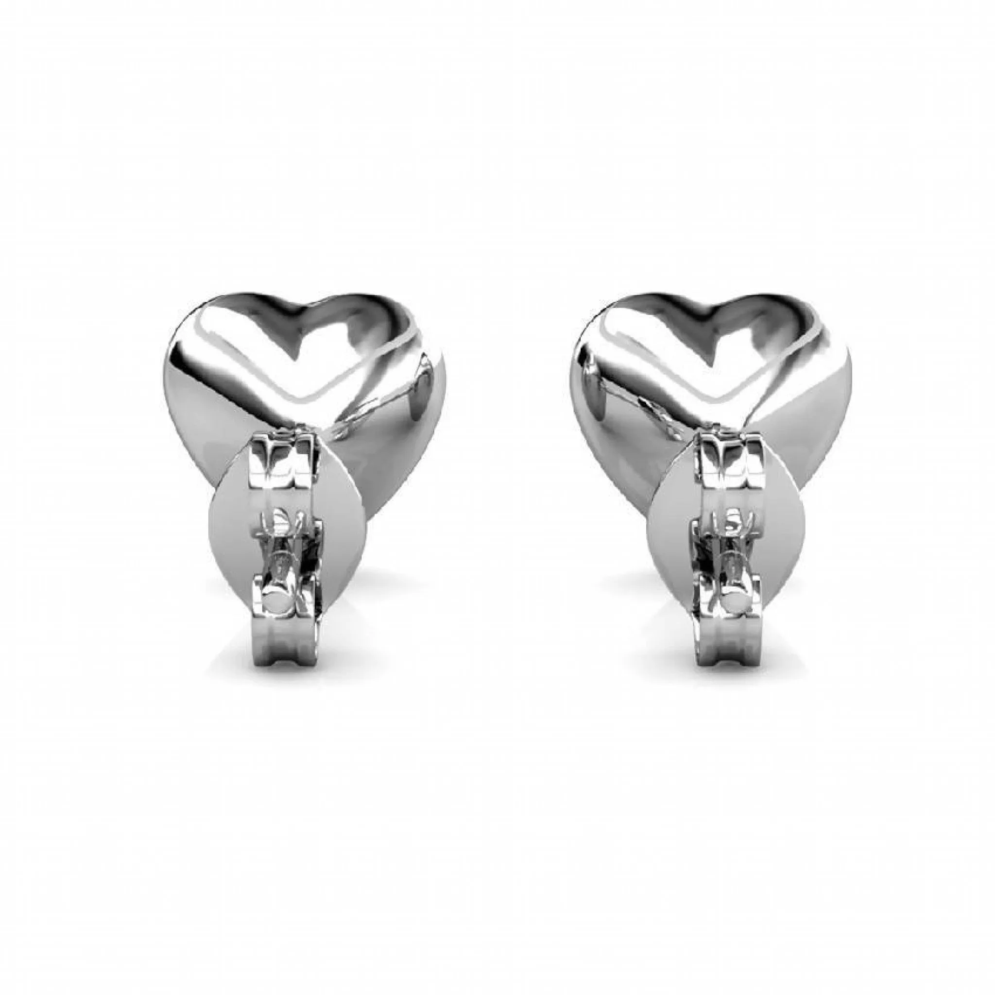 Stylacity Silver Heart Stud Earrings Swarovski Crystals