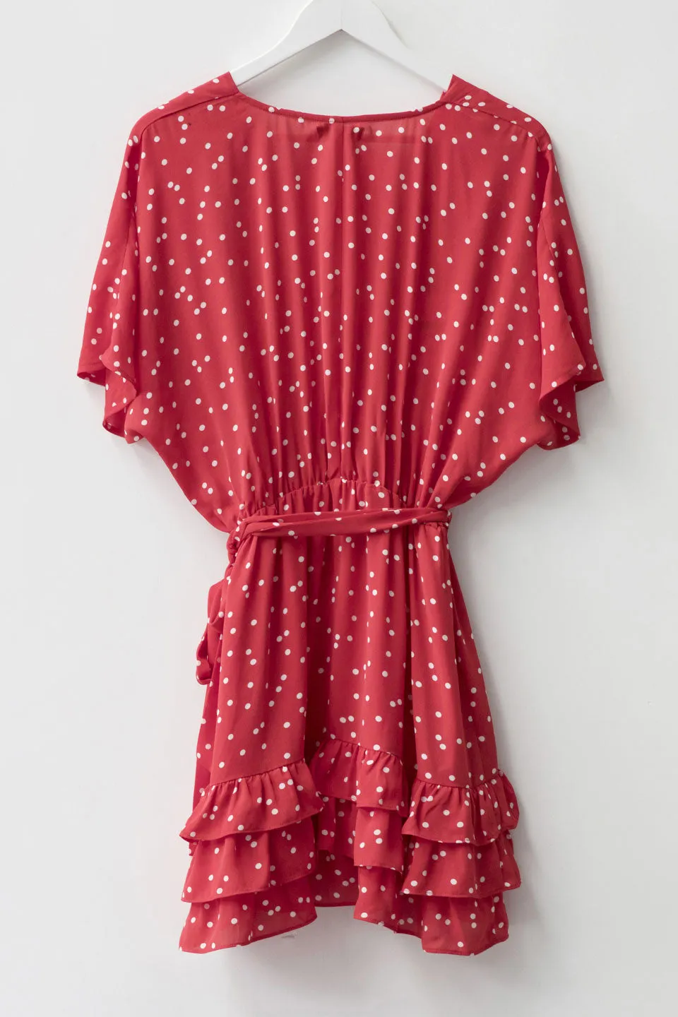 Sunrise Kimono Red Ditsy Spot Dress