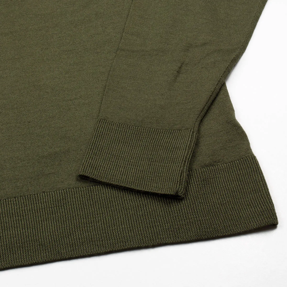 Sunspel - Mock Neck Merino Jumper - Green