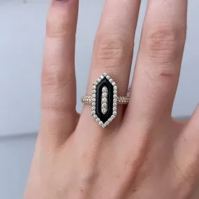 Super S Diamond and Onyx Ring