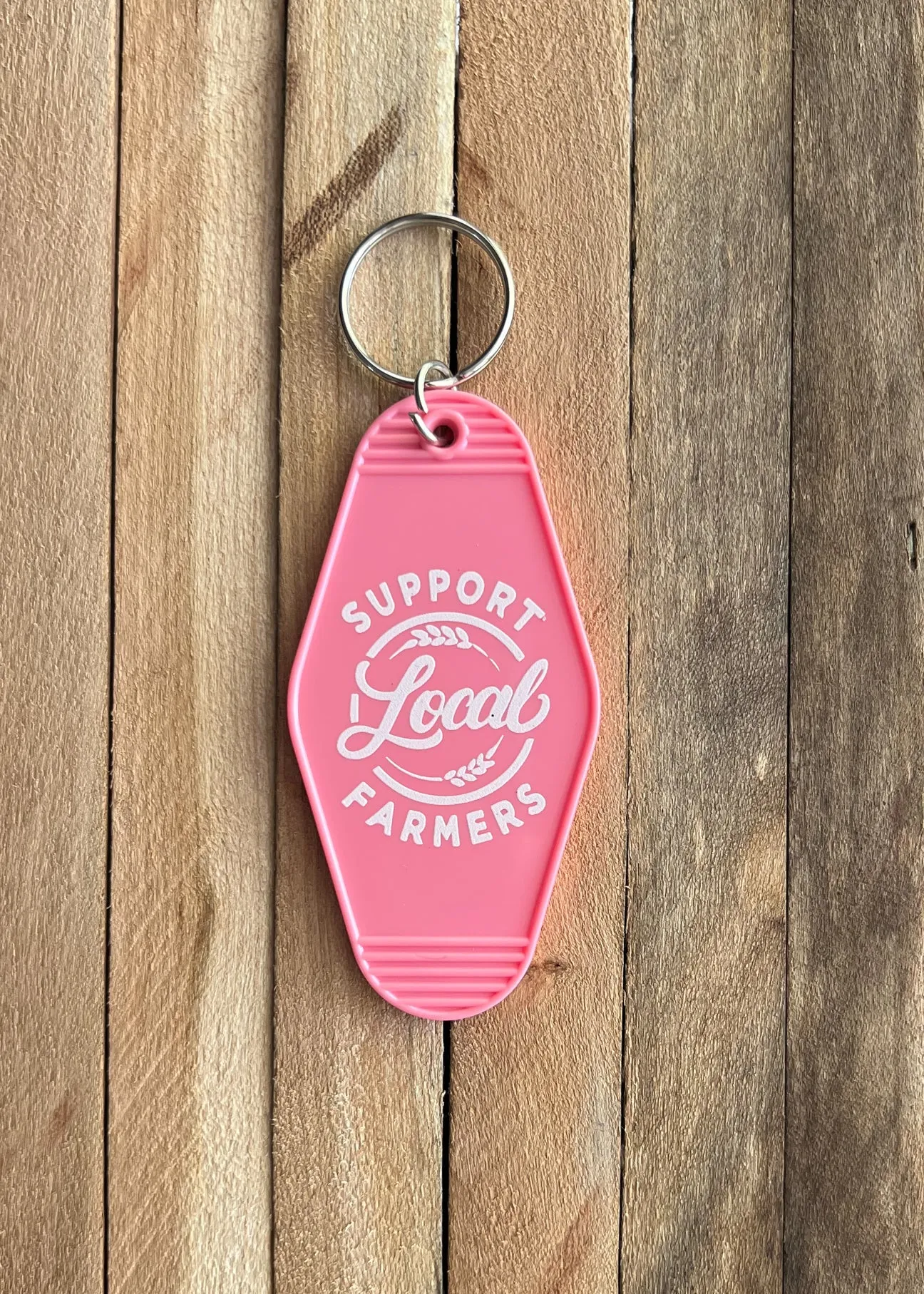 Support Local Farmers Vintage Hotel Keychain