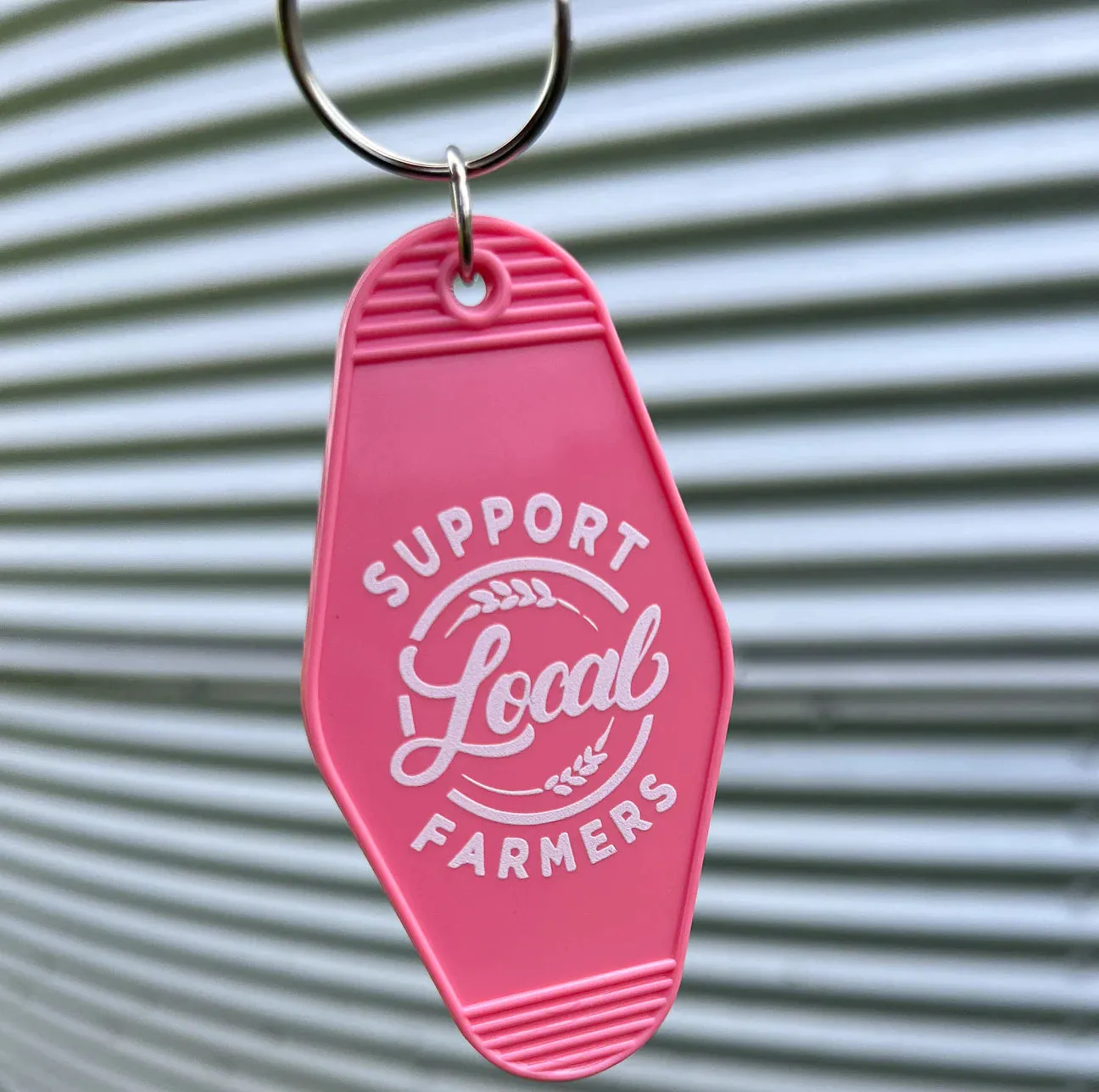 Support Local Farmers Vintage Hotel Keychain