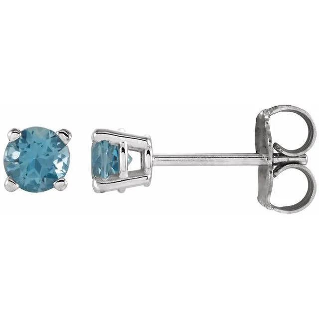 Swiss Blue Topaz Stud Earrings