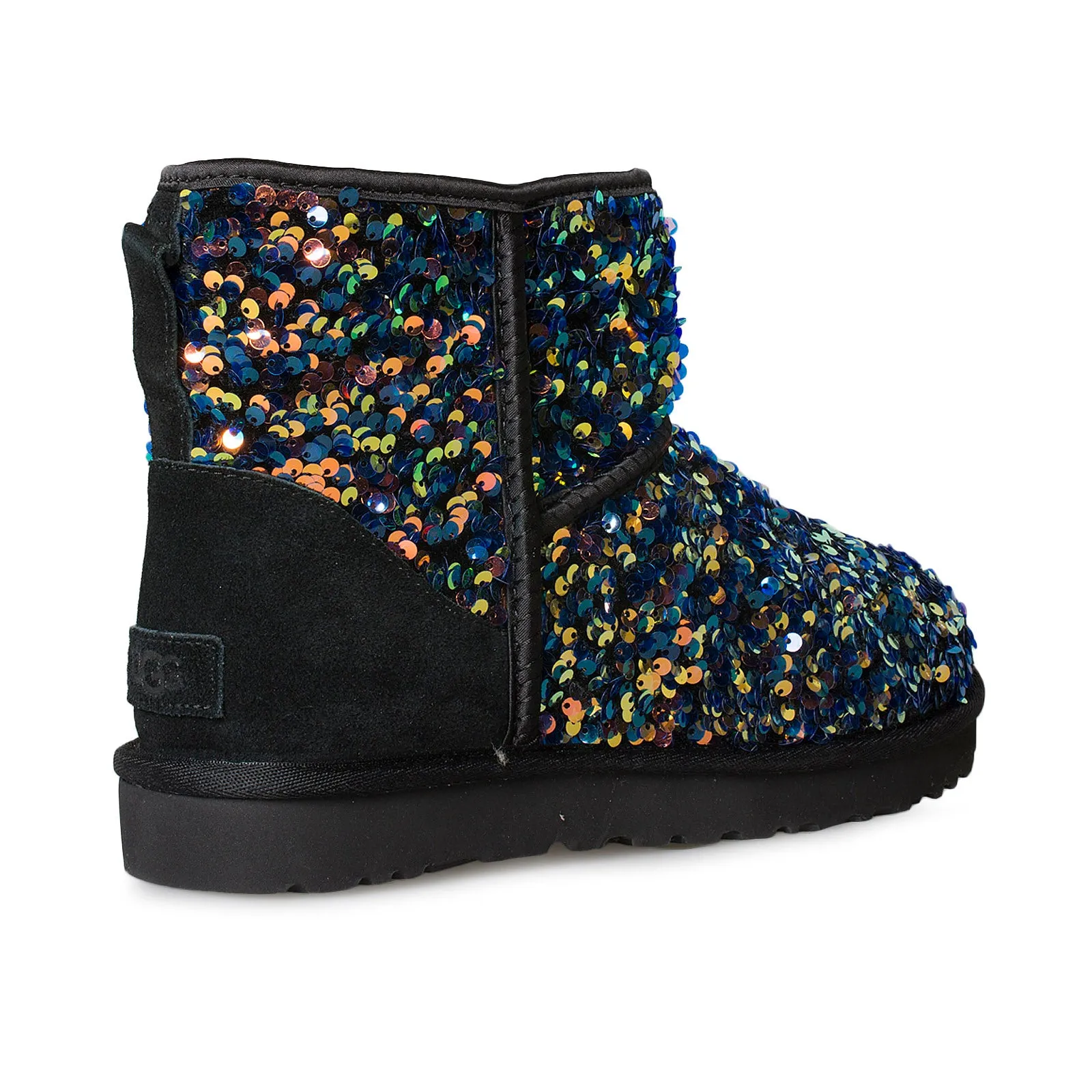 UGG Classic Mini Stellar Sequin Black Boots - Women's