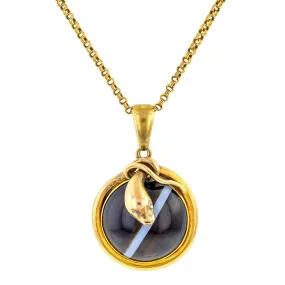 Victorian Banded Agate Snake Locket