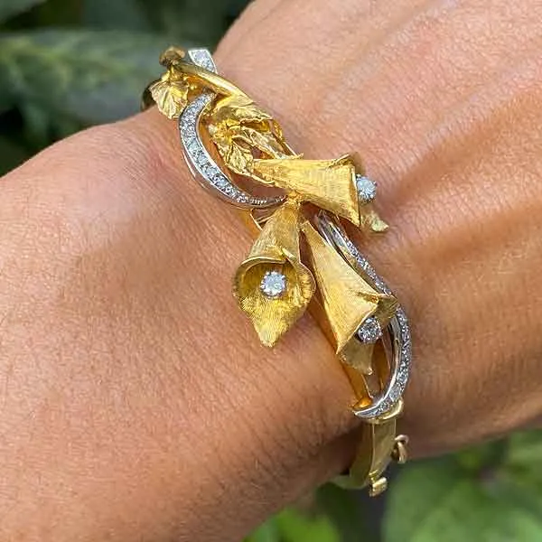 Vintage Diamond Floral Bracelet