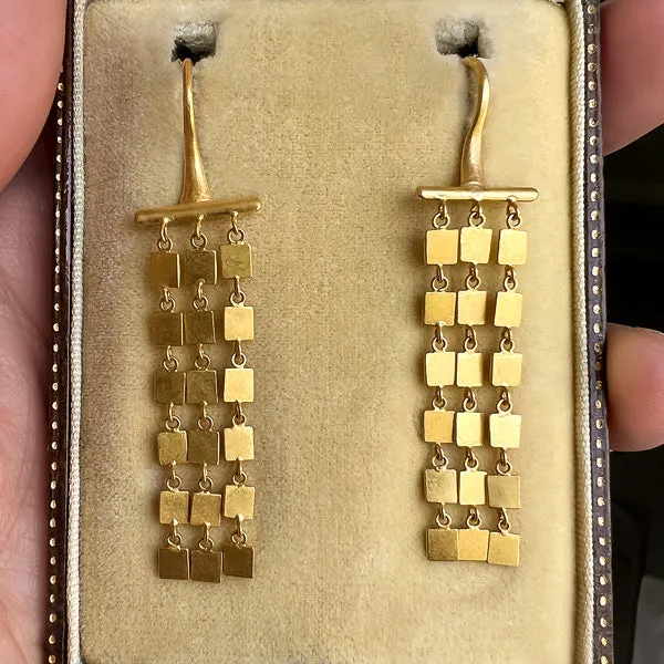 Vintage Gold Fringe Earrings