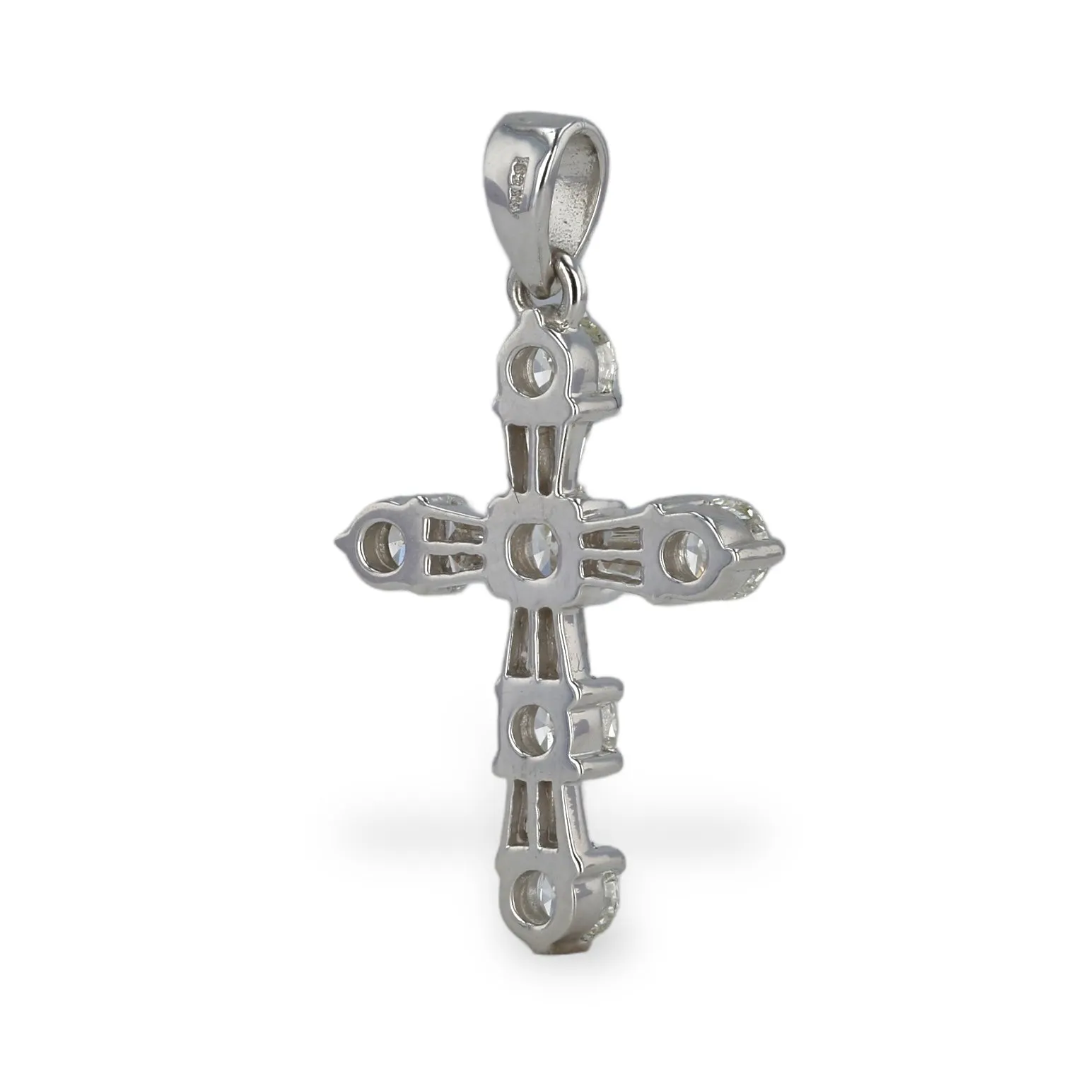 White Gold Cross 14k pendant with Diamonds