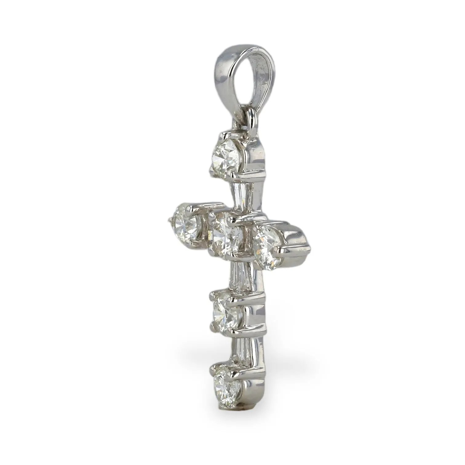 White Gold Cross 14k pendant with Diamonds