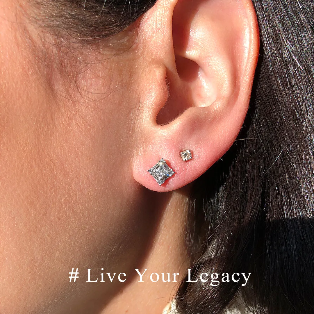 White Gold White Diamond Eternal Stud Earrings