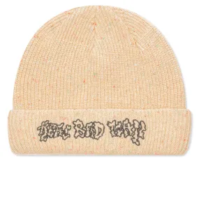 Wild Record Knit Beanie - Light Brown