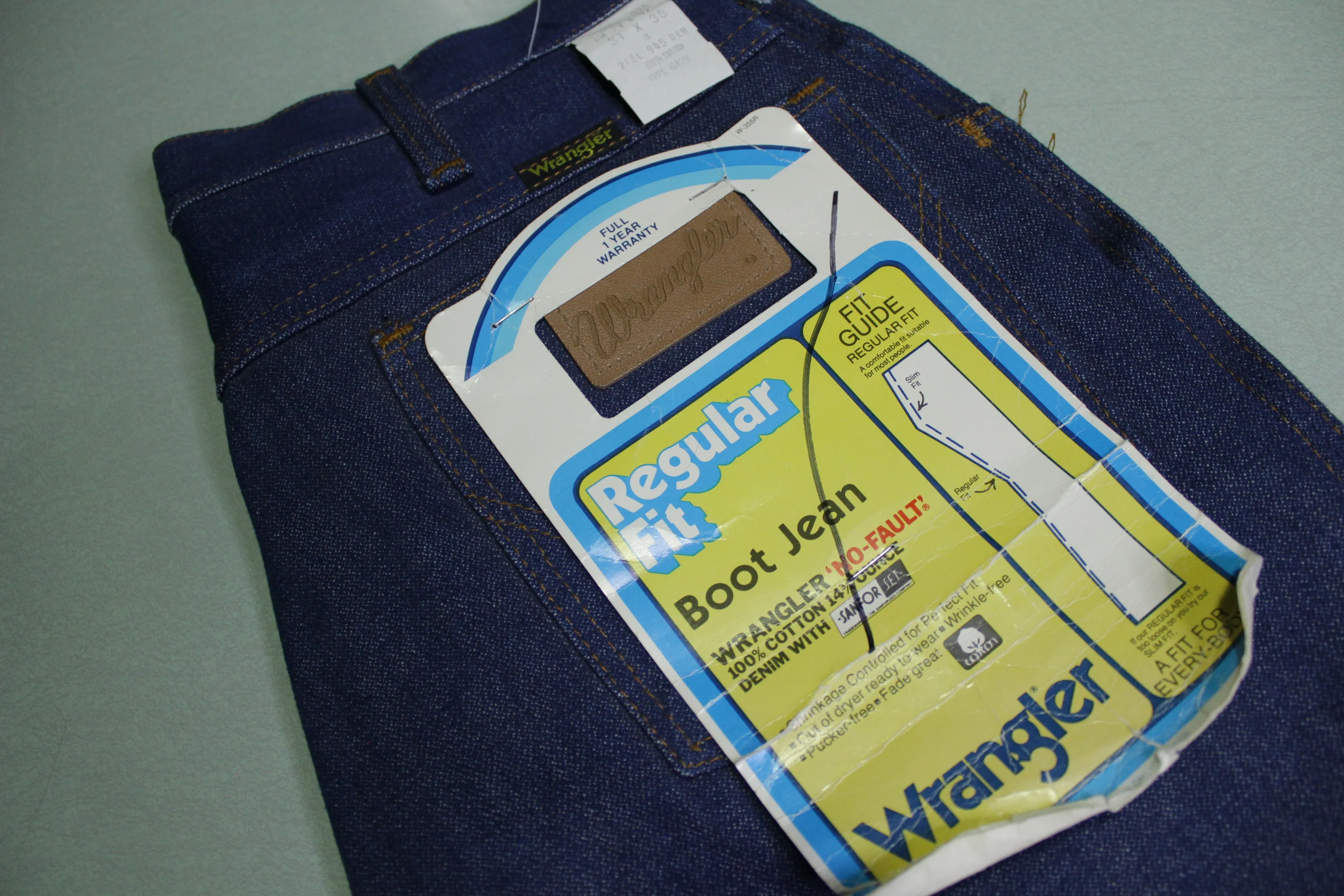 Wranglers 945 DEN NWT NOS Vintage Deadstock 70's No Fault SanforSet Boot Denim Jeans