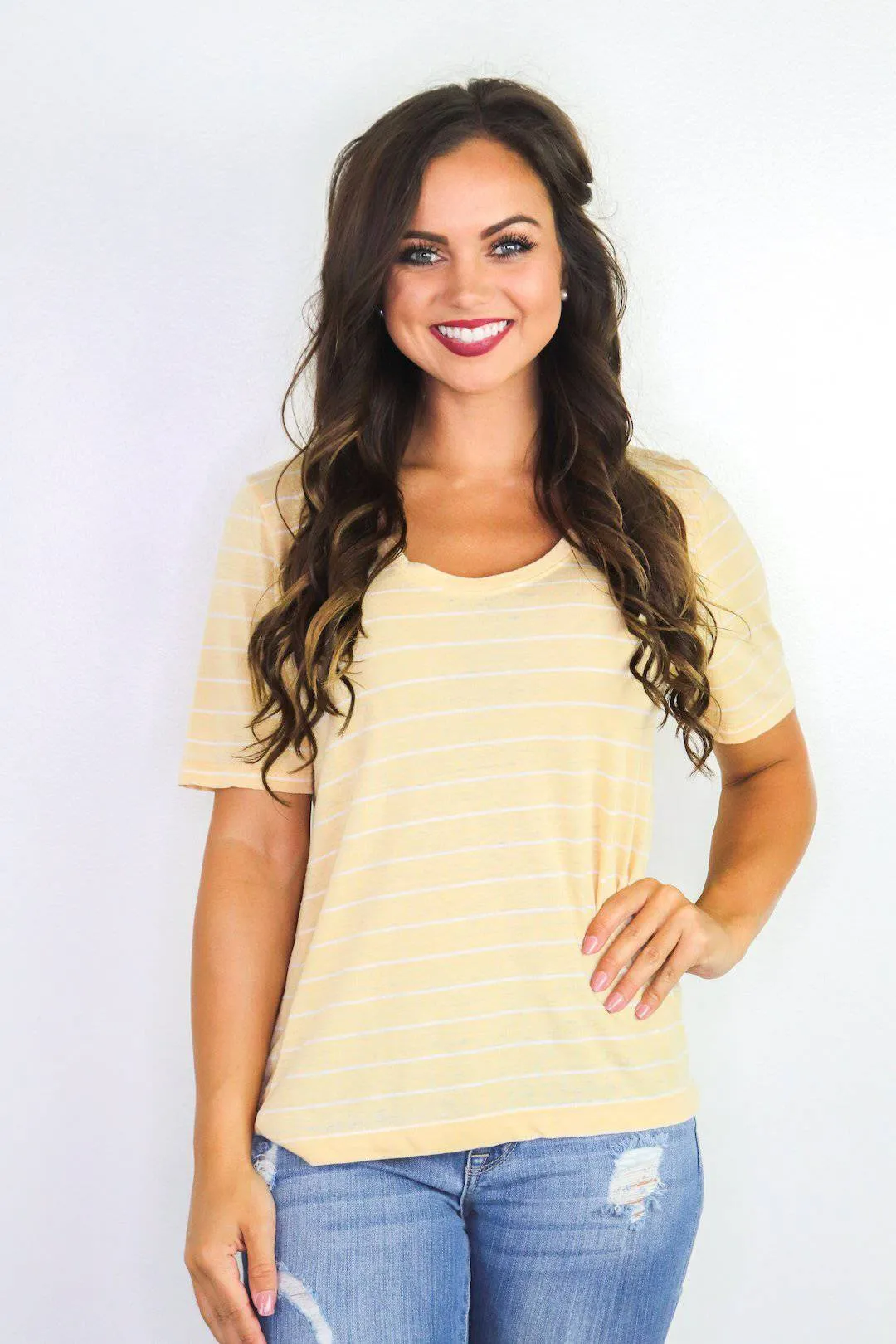 Yellow & Cream Striped Top