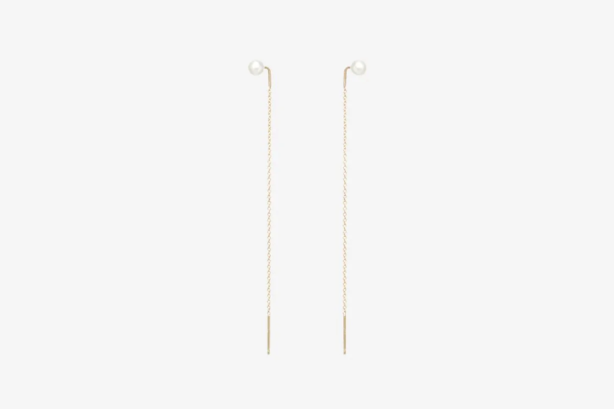 Zoe Chicco 14k Pearl Threader Earrings